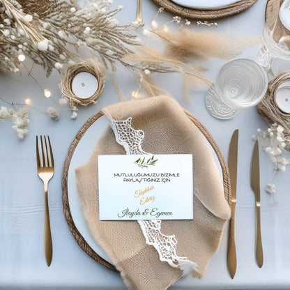 Masa Kartı - A6 Katlanır İsimlik | 120gr 1. Hamur veya 270gr Fotoğraf Kağıdı