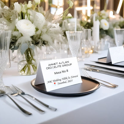 Masa Kartı - A6 Katlanır İsimlik | 120gr 1. Hamur veya 270gr Fotoğraf Kağıdı