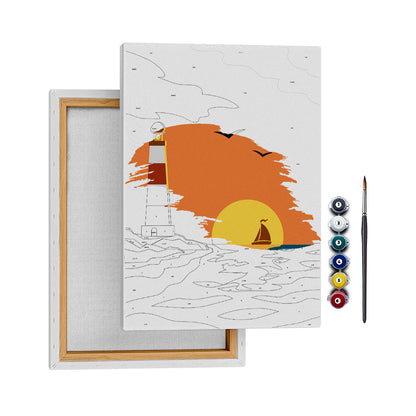 Deniz Feneri - 50x70cm - Boyama Tablo