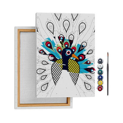 Tavus Kuşu - 50x70cm - Boyama Tablo