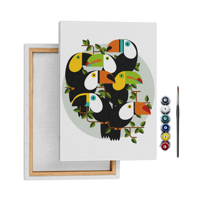 Tukanlar - 50x70cm - Boyama Tablo