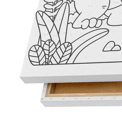 Anne Dino ve Yavru Dino - 25x35cm - Boyama Tablo