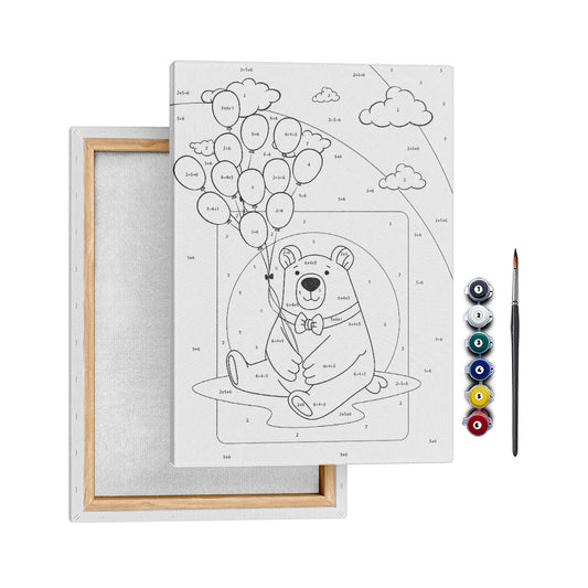 Baloncu Ayı - 25x35cm - Boyama Tablo