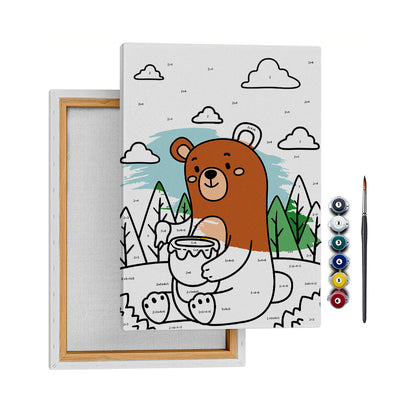 Obur Ayı - 25x35cm - Boyama Tablo