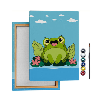 Göldeki Kurbağa - 25x35cm - Boyama Tablo