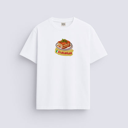 Lazanya baskılı regular tişört