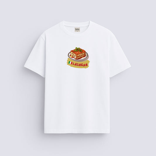 Lazanya baskılı regular tişört