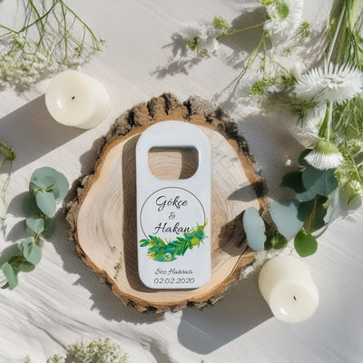 Zeytin Dalı Çelenk Tasarımlı – Kişiye Özel Plastik Açacak Magnet