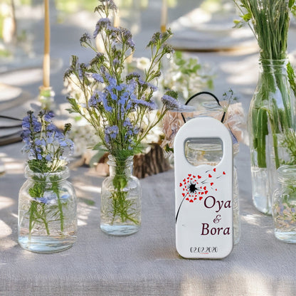 Kalp Çiçek Tasarımlı – Kişiye Özel Plastik Açacak Magnet