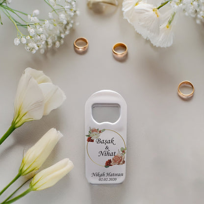 Vintage Gül Tasarımlı – Kişiye Özel Plastik Açacak Magnet