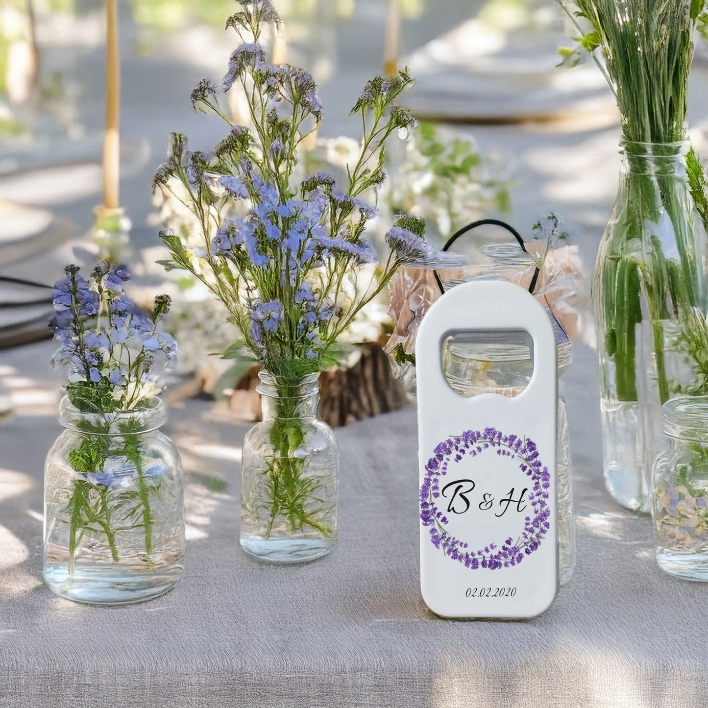 Lavanta Çelenk Tasarımlı – Kişiye Özel Plastik Açacak Magnet