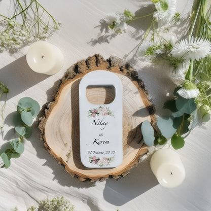 Soft Pembe Çiçek Tasarımlı – Kişiye Özel Plastik Açacak Magnet