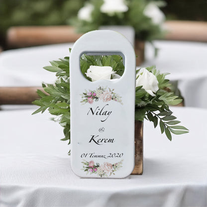 Soft Pembe Çiçek Tasarımlı – Kişiye Özel Plastik Açacak Magnet