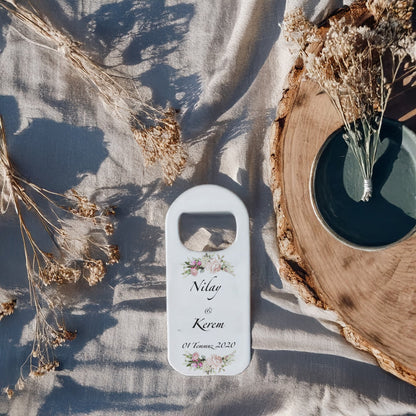 Soft Pembe Çiçek Tasarımlı – Kişiye Özel Plastik Açacak Magnet