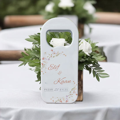 Pastel Çiçek Tasarımlı – Kişiye Özel Plastik Açacak Magnet