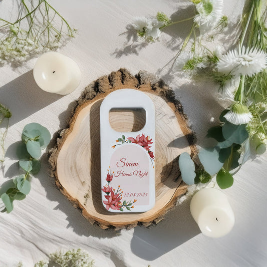 Kırmızı Zambak Tasarımlı – Kişiye Özel Plastik Açacak Magnet