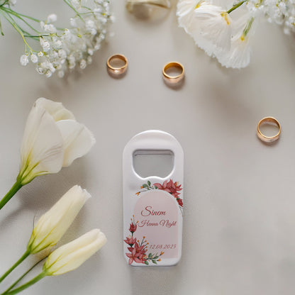 Kırmızı Zambak Tasarımlı – Kişiye Özel Plastik Açacak Magnet