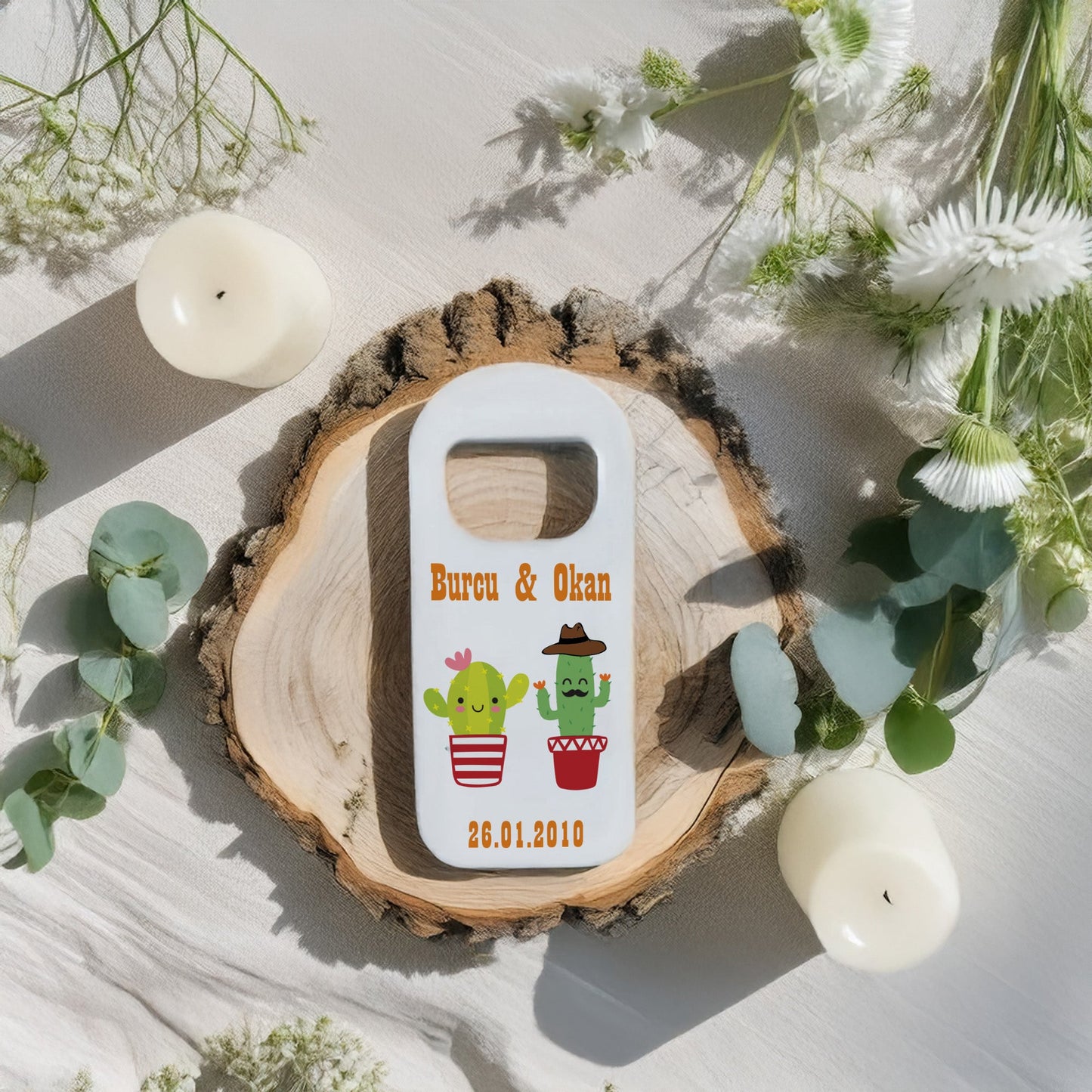 Kaktüs Çift Tasarımlı – Kişiye Özel Plastik Açacak Magnet