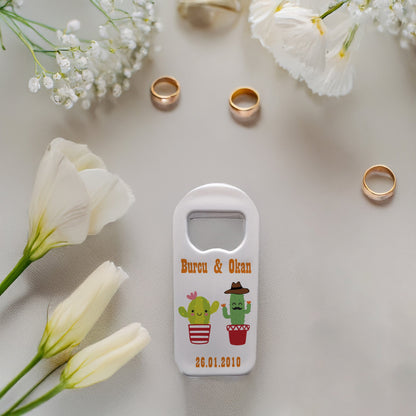 Kaktüs Çift Tasarımlı – Kişiye Özel Plastik Açacak Magnet