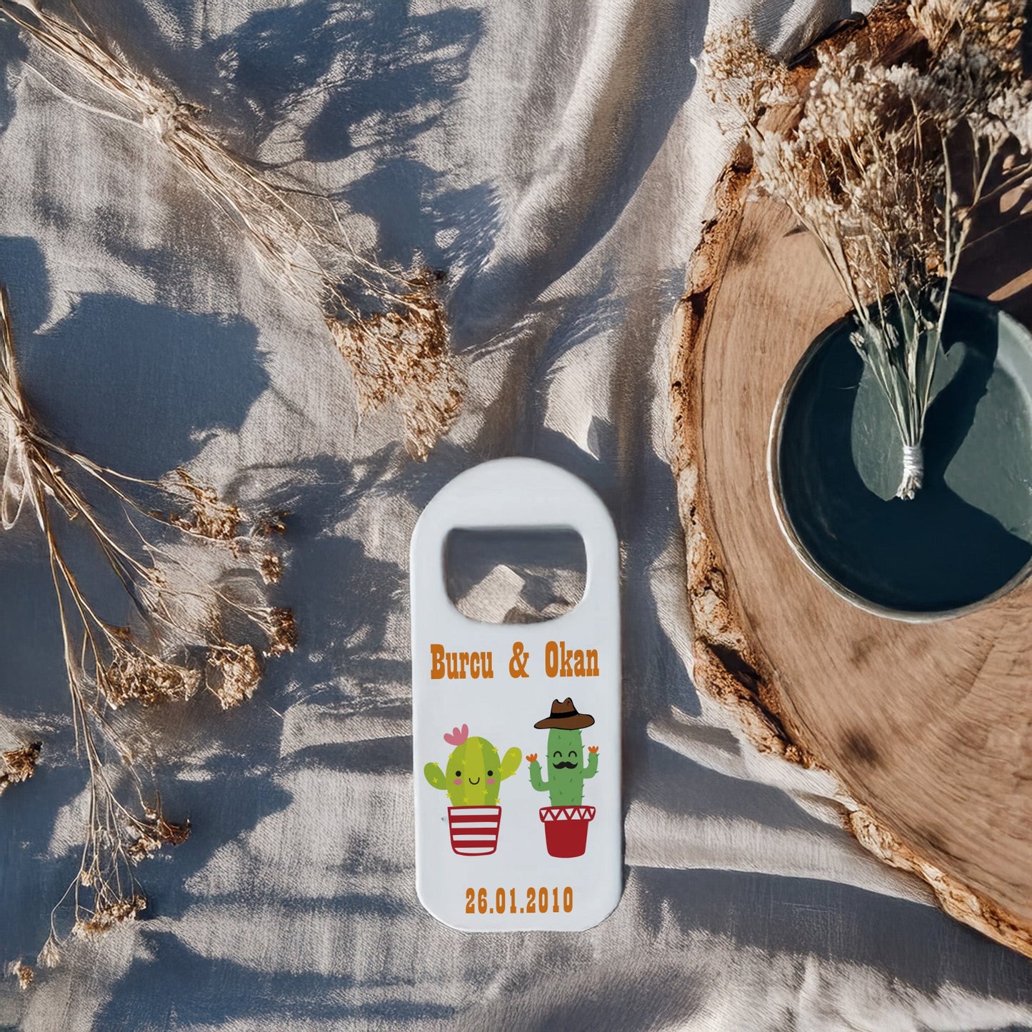 Kaktüs Çift Tasarımlı – Kişiye Özel Plastik Açacak Magnet
