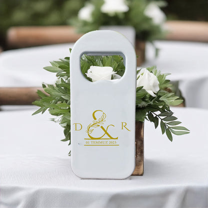 Gold Renkli Minimal Tasarımlı – Kişiye Özel Plastik Açacak Magnet