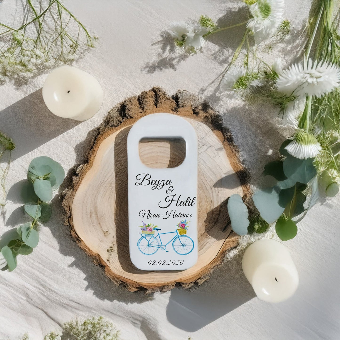 Mavi Bisiklet Tasarımlı – Kişiye Özel Plastik Açacak Magnet