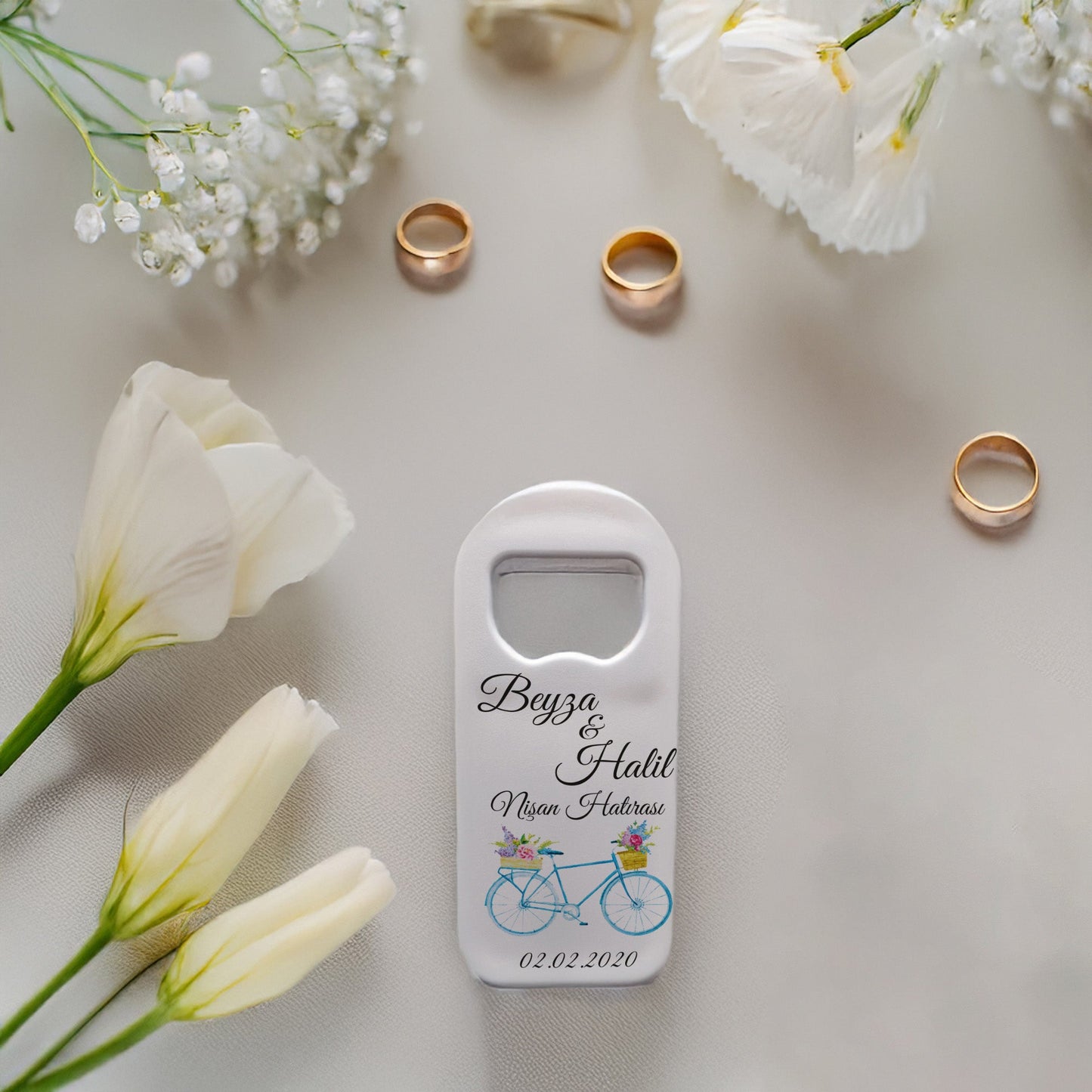 Mavi Bisiklet Tasarımlı – Kişiye Özel Plastik Açacak Magnet