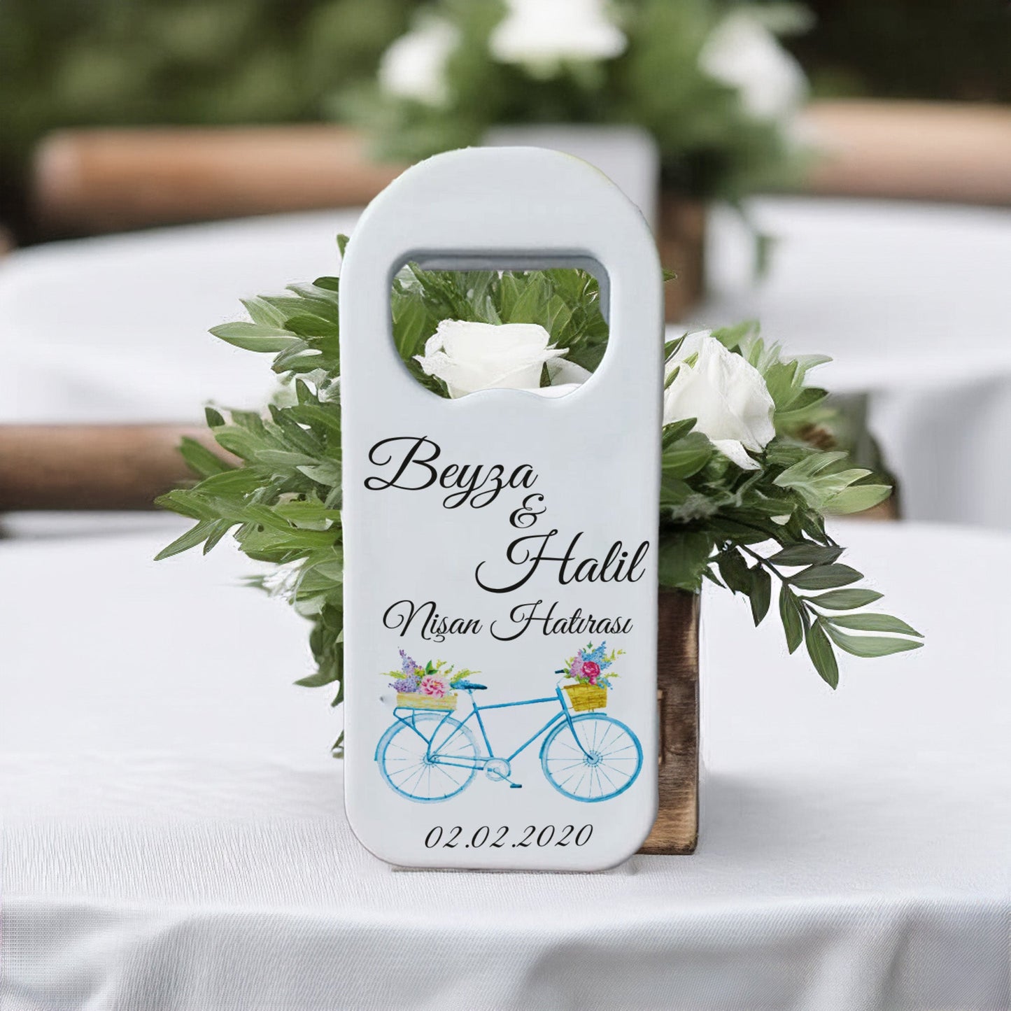 Mavi Bisiklet Tasarımlı – Kişiye Özel Plastik Açacak Magnet