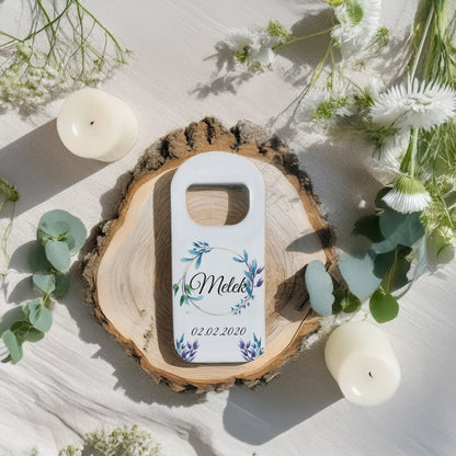 Mor Yaprak Çember Tasarımlı – Kişiye Özel Plastik Açacak Magnet