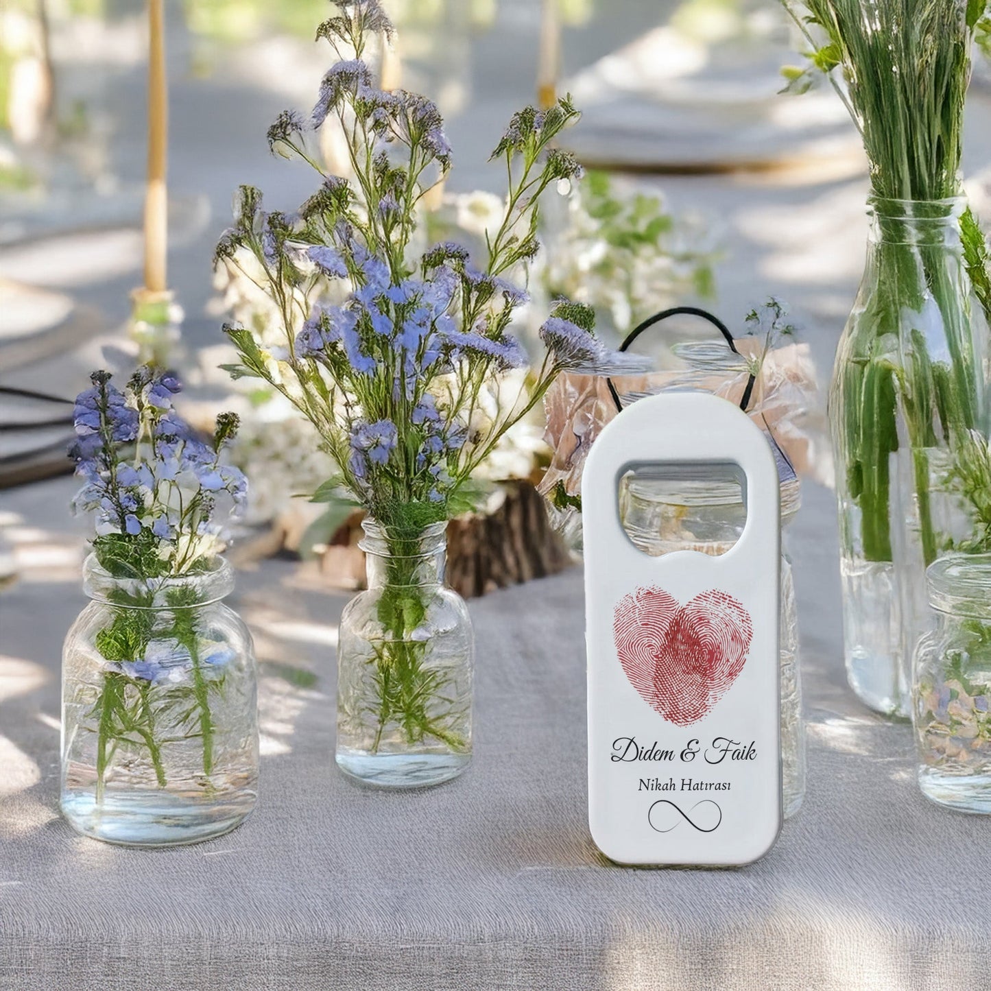 Kalp Parmak İzi Tasarımlı – Kişiye Özel Plastik Açacak Magnet