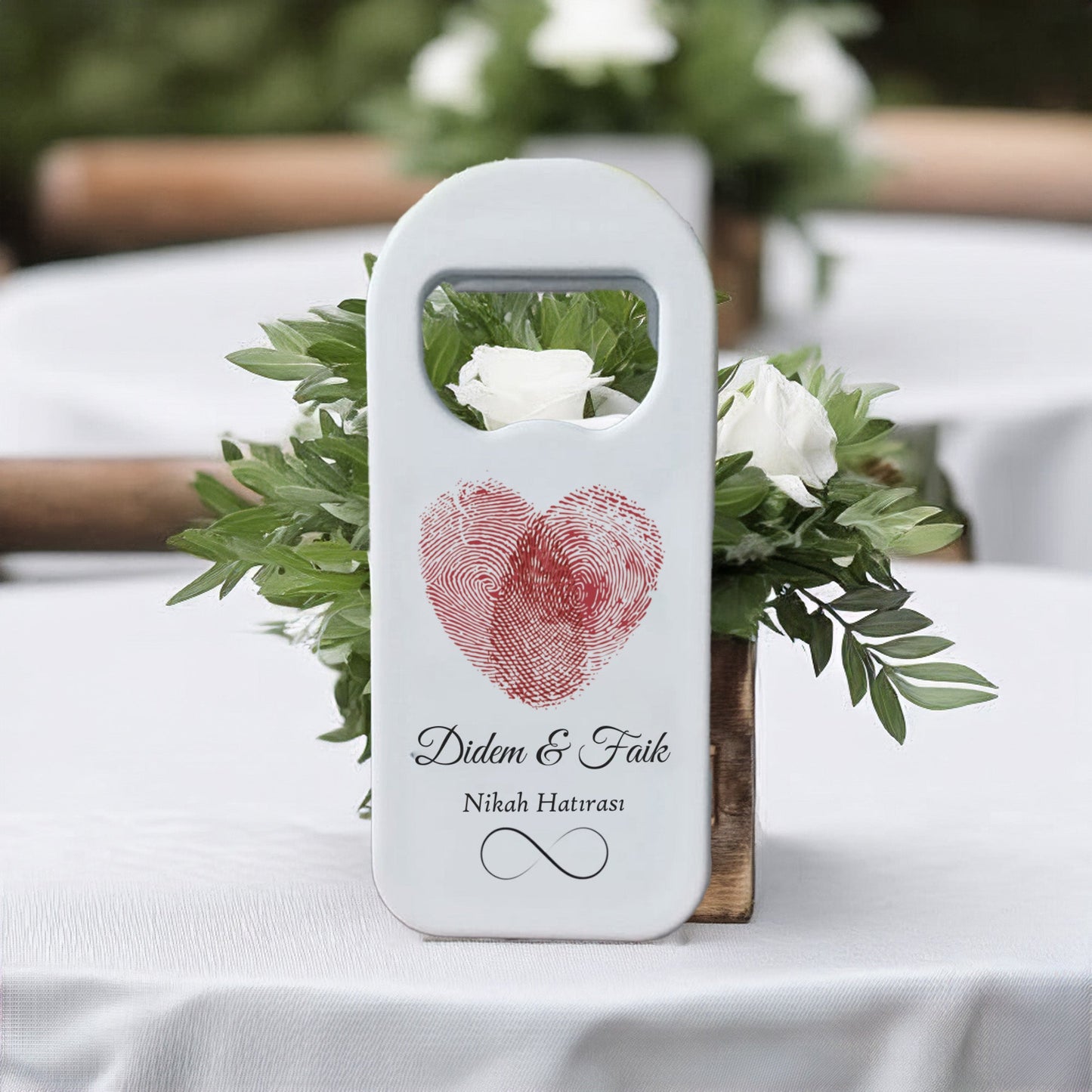 Kalp Parmak İzi Tasarımlı – Kişiye Özel Plastik Açacak Magnet