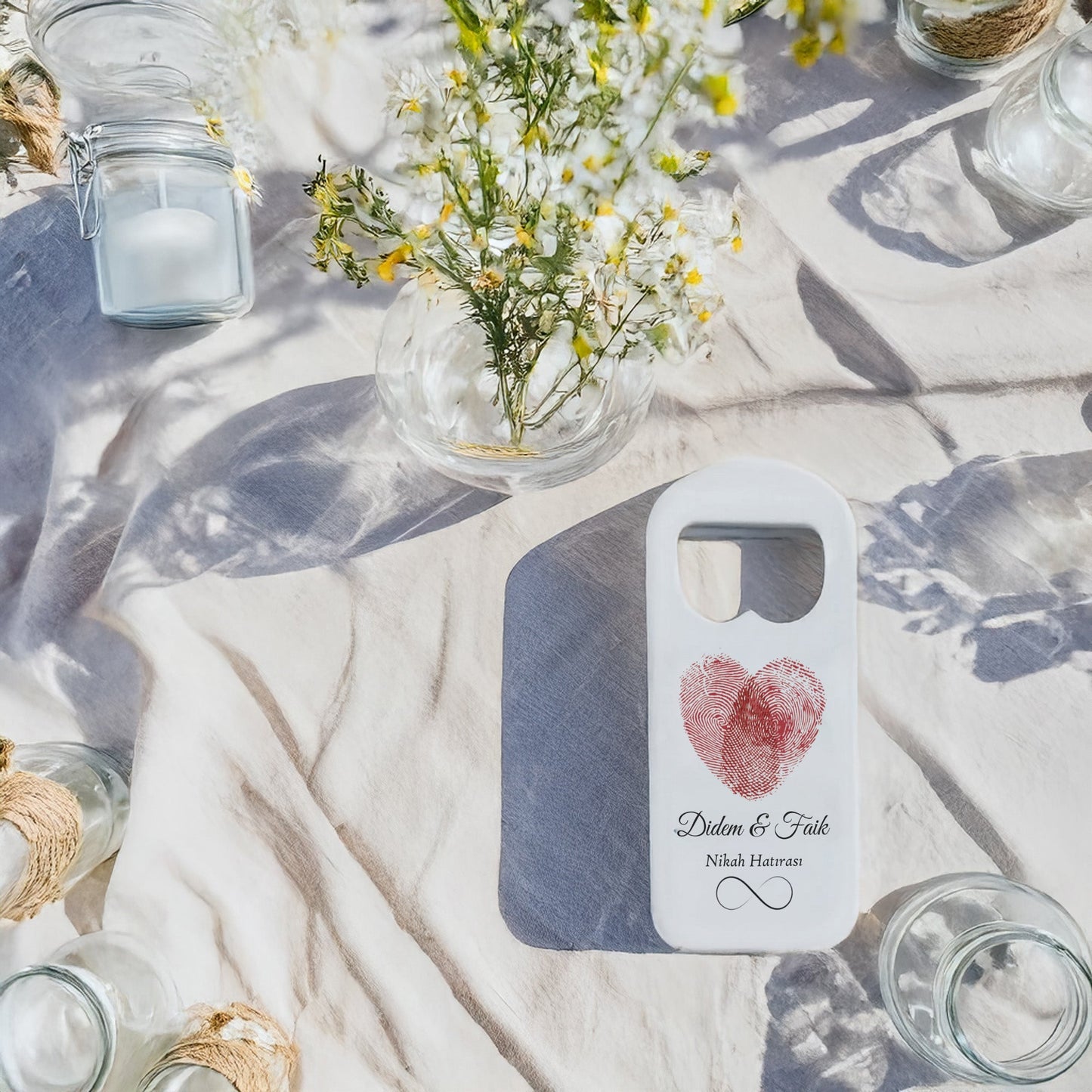 Kalp Parmak İzi Tasarımlı – Kişiye Özel Plastik Açacak Magnet