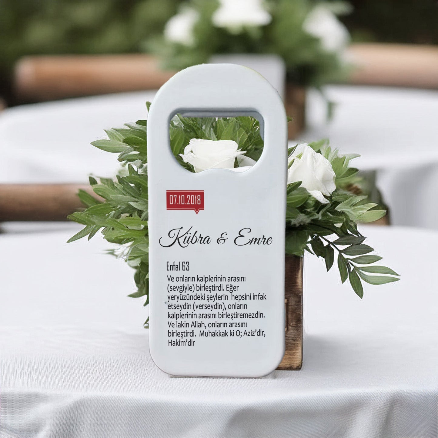 Enfal Suresi Yazılı Dini Tasarımlı – Kişiye Özel Plastik Açacak Magnet