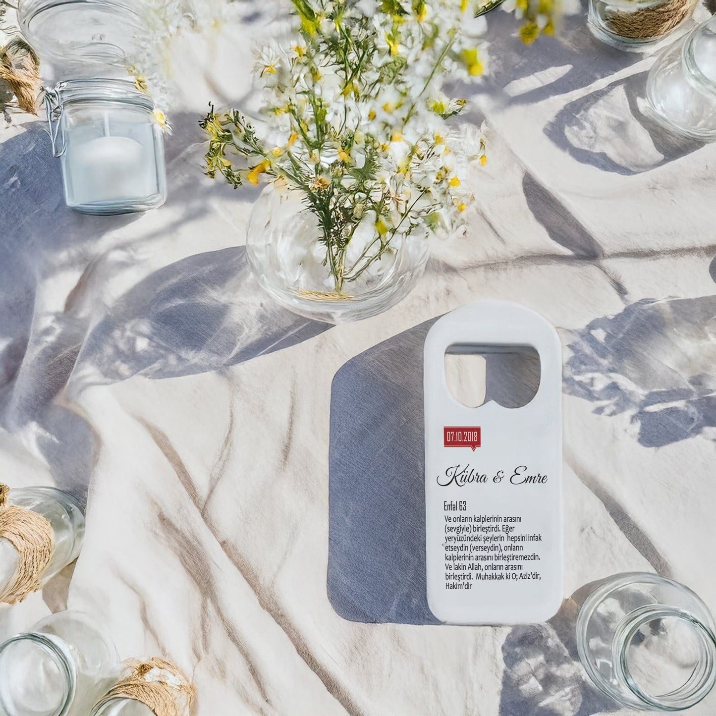 Enfal Suresi Yazılı Dini Tasarımlı – Kişiye Özel Plastik Açacak Magnet