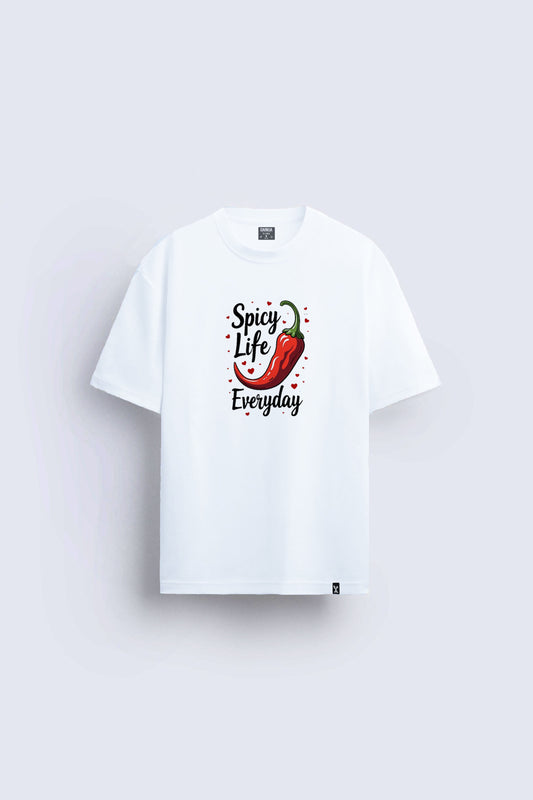 minimal baskılı beyaz oversize tişört