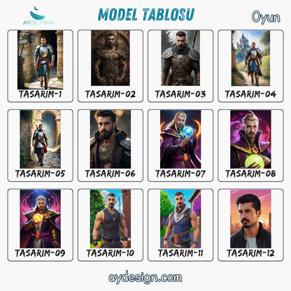 Kişiye Özel Oyun Temalı Karikatür Cam Tablo | Gamerlar İçin Özel Dekorasyon