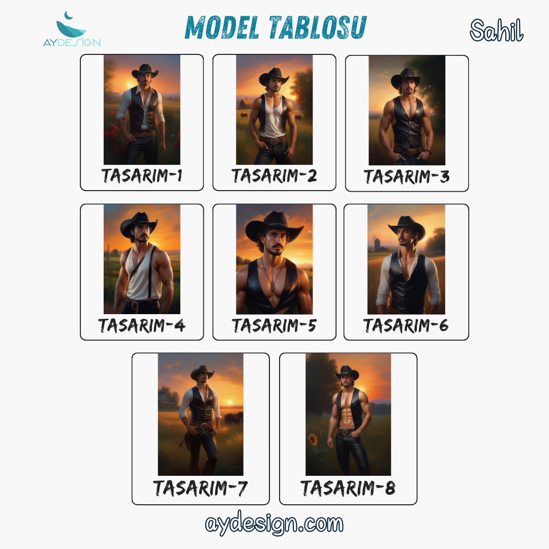 Kişiye Özel Kovboy Temalı Karikatür Cam Tablo | Şık ve Dayanıklı Kovboy Dekoru