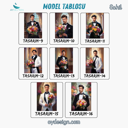 Kişiye Özel Çiçek Temalı Karikatür Cam Tablo | Zarif ve Canlı Dekor