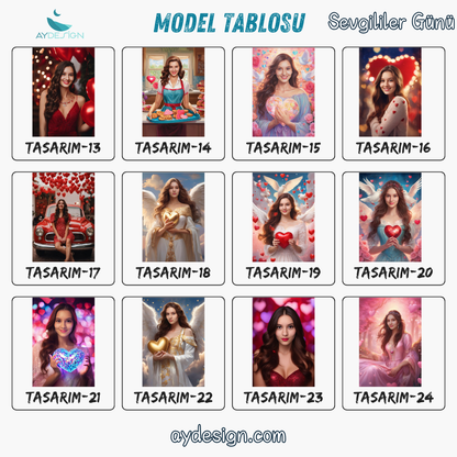 Kişiye Özel Romantik Temalı Karikatür Cam Tablo | Aşkınızı Yansıtan Dekor