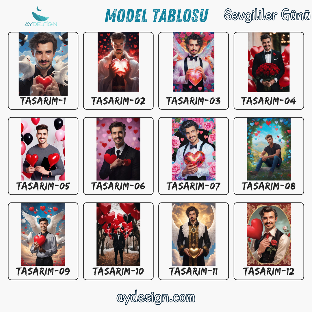 Kişiye Özel Romantik Temalı Karikatür Cam Tablo | Aşkınızı Yansıtan Dekor