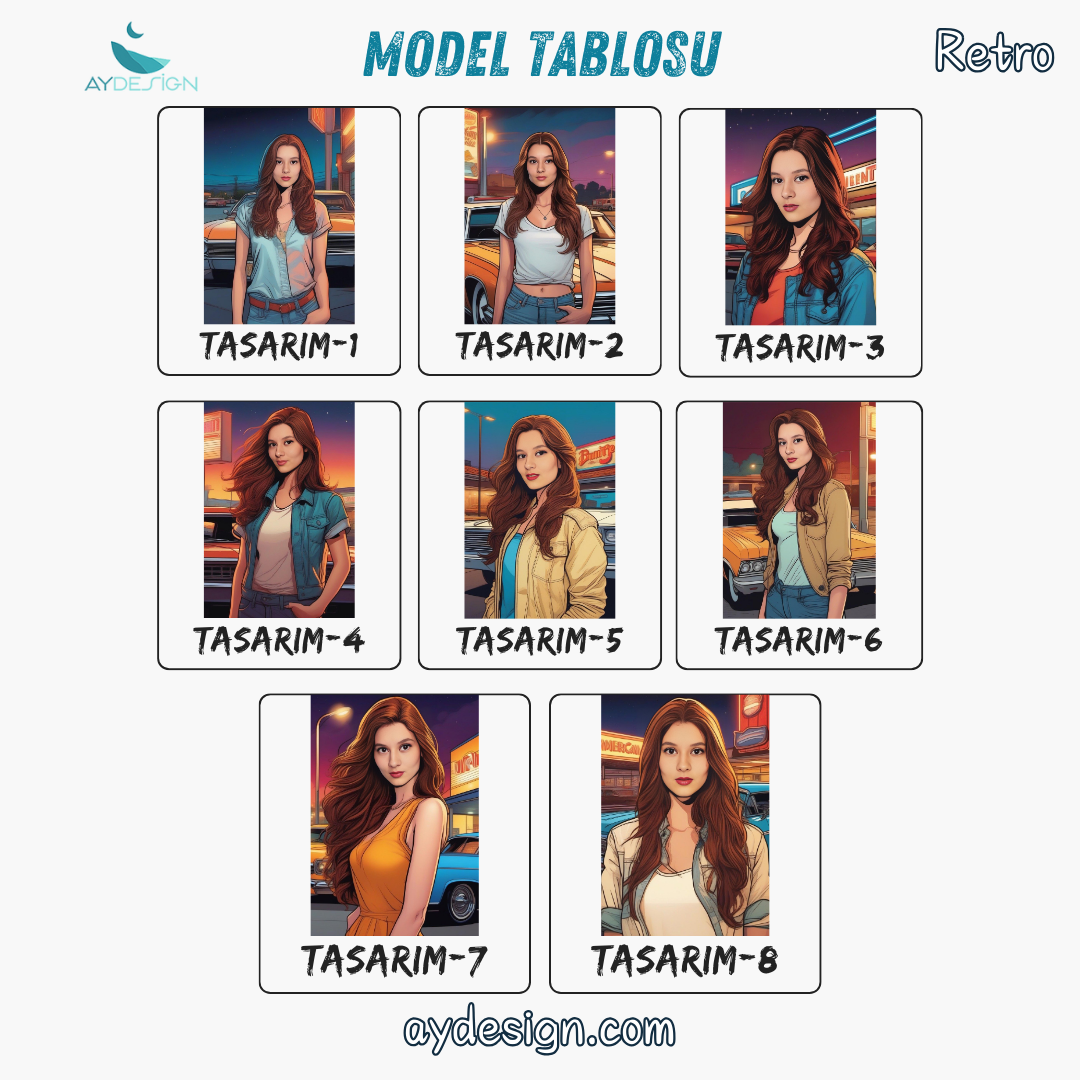 Kişiye Özel Retro Temalı Karikatür Cam Tablo | Geçmişin Eğlenceli Yansıması