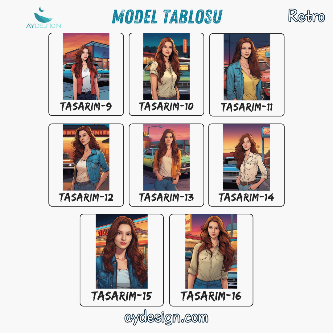 Kişiye Özel Retro Temalı Karikatür Cam Tablo | Geçmişin Eğlenceli Yansıması