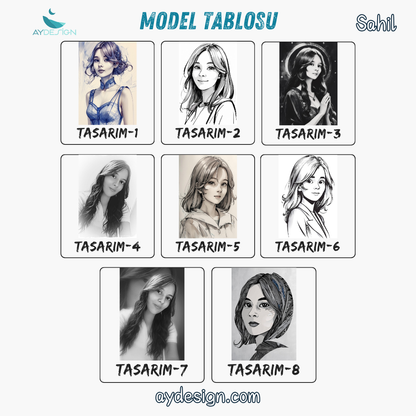 Kişiye Özel Siyah Beyaz Efektli Karikatür Cam Tablo | Modern ve Zarif Dekorasyon