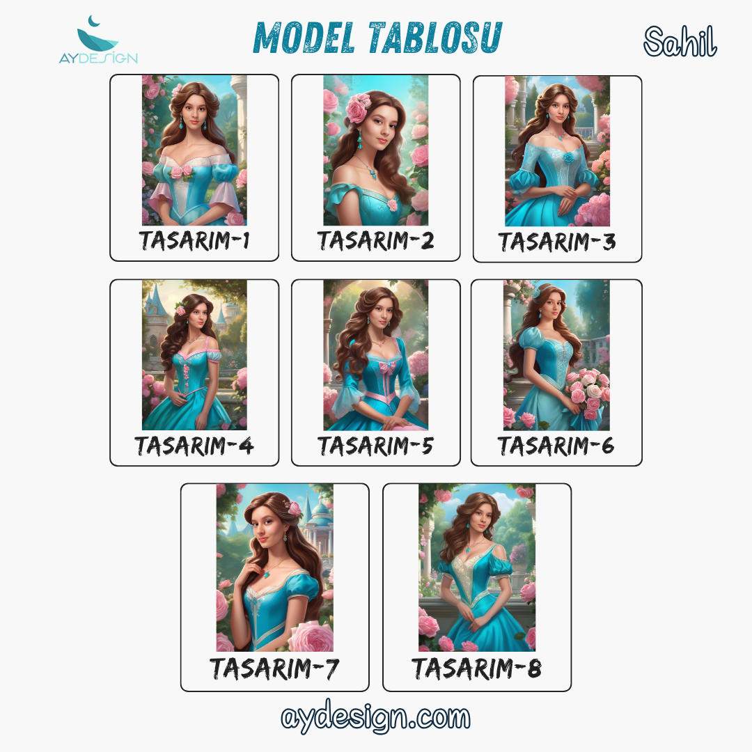 Kişiye Özel Prenses Temalı Karikatür Cam Tablo | Zarif ve Masalsı Dekor