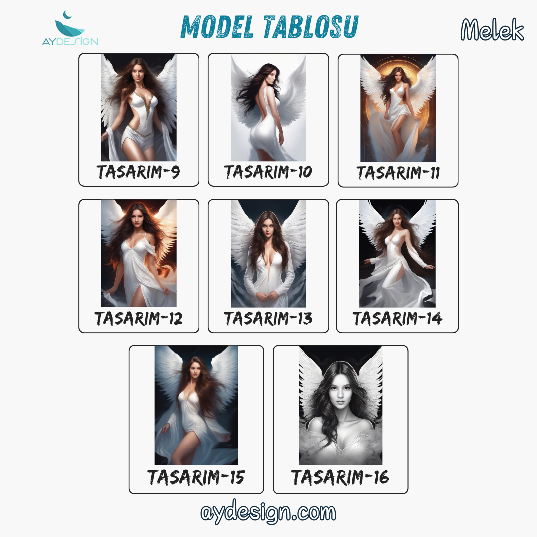 Kişiye Özel Melek Kız Temalı Karikatür Cam Tablo | Zarif ve İlahi Dekorasyon