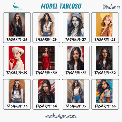 Kişiye Özel Modern Kız Temalı Karikatür Cam Tablo | Şık ve Tarz Sahibi Dekorasyon