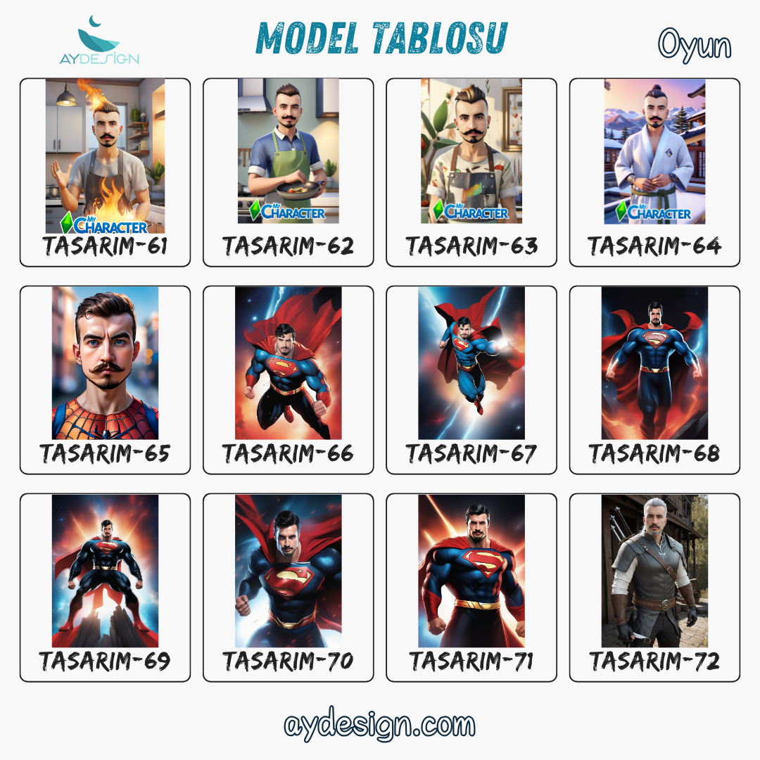 Kişiye Özel Oyun Temalı Karikatür Cam Tablo | Gamerlar İçin Özel Dekorasyon