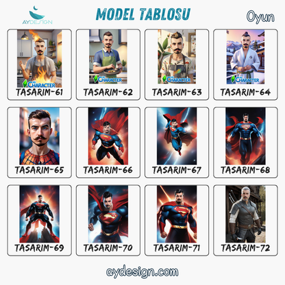 Kişiye Özel Oyun Temalı Karikatür Cam Tablo | Gamerlar İçin Özel Dekorasyon