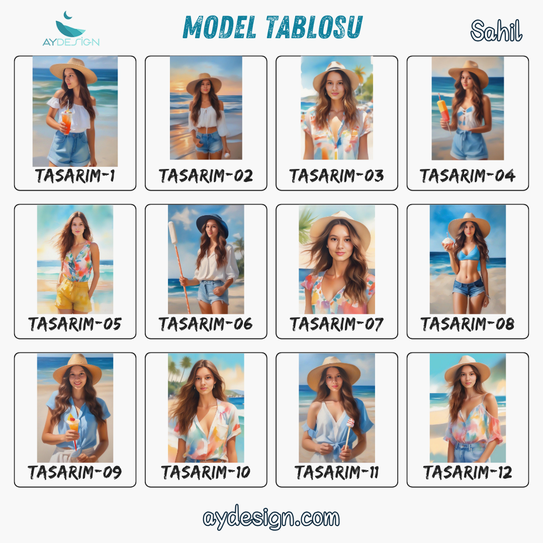 Kişiye Özel Sahil Karikatür Tasarımlı Cam Tablo | Şık ve Dayanıklı Dekor