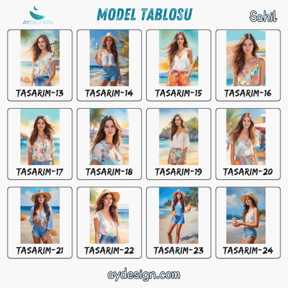 Kişiye Özel Sahil Karikatür Tasarımlı Cam Tablo | Şık ve Dayanıklı Dekor